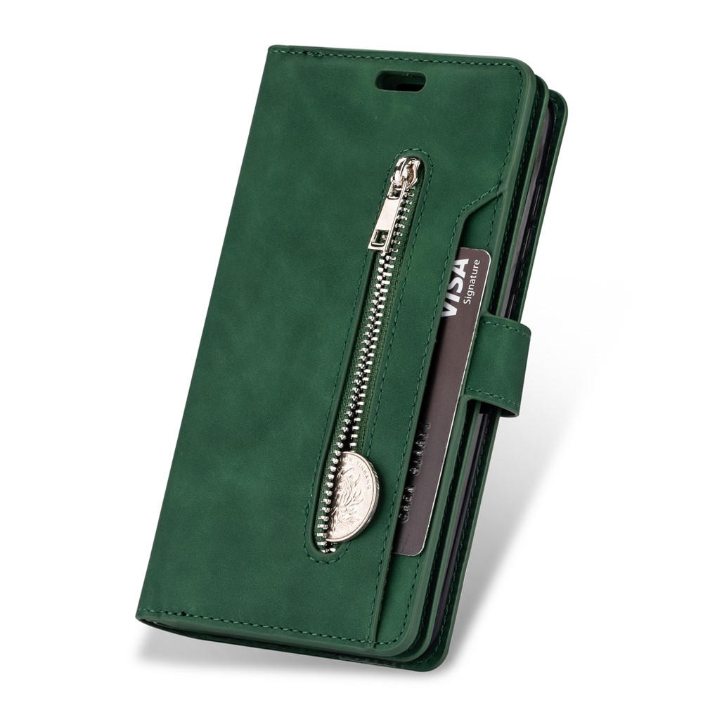 Multi-function Leather Wallet Stand Cover Case for Samsung Galaxy A52 5G - Dark Green-4