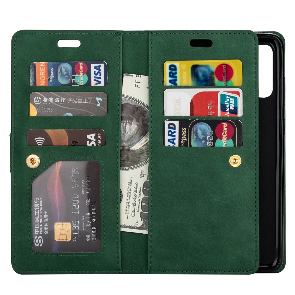 Multi-function Leather Wallet Stand Cover Case for Samsung Galaxy A52 5G - Dark Green-6