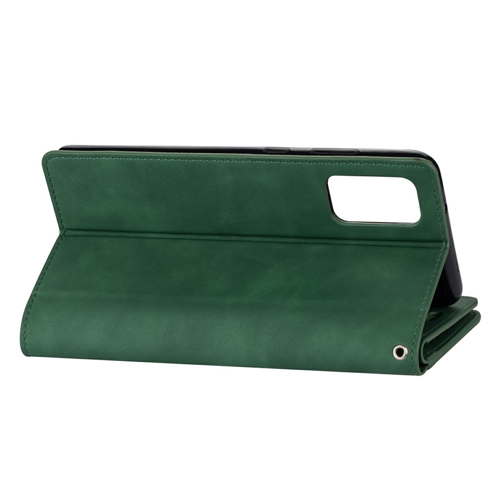 Multi-function Leather Wallet Stand Cover Case for Samsung Galaxy A52 5G - Dark Green-7