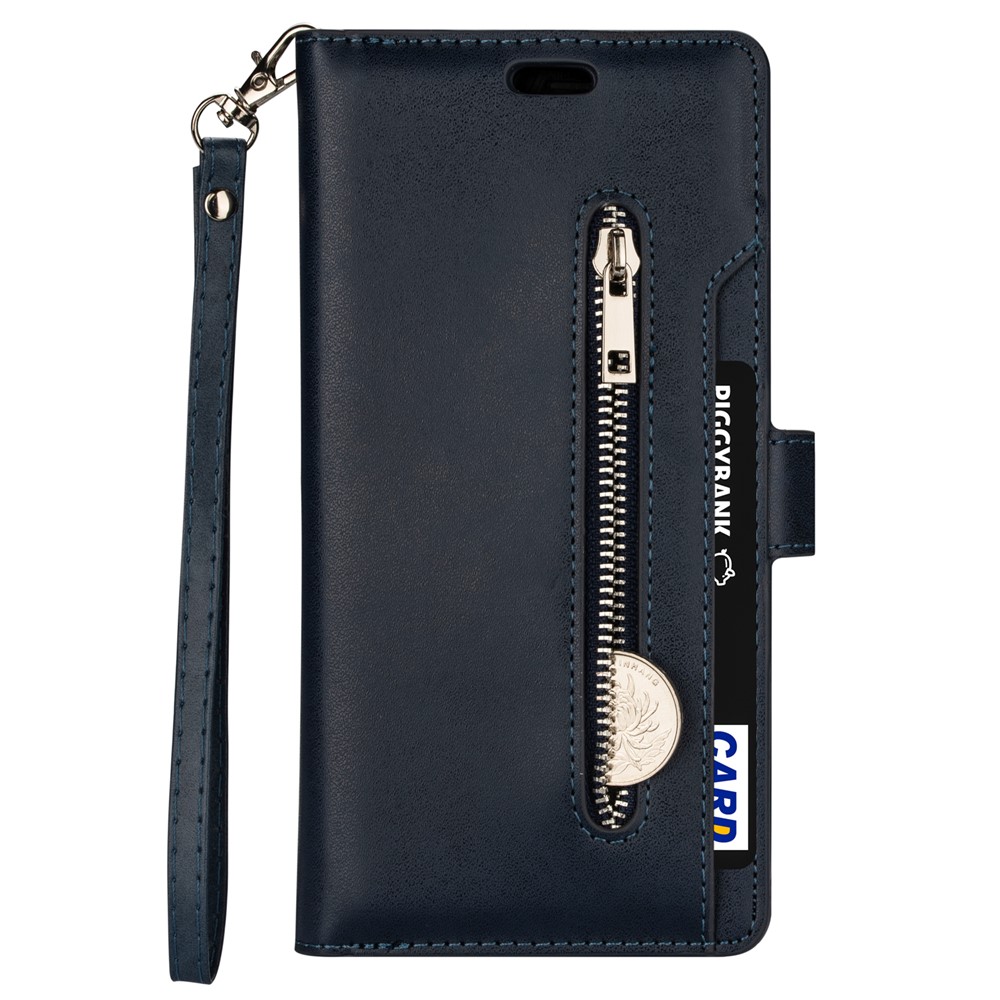 Multi-function Leather Wallet Stand Cover Case for Samsung Galaxy S21 Ultra 5G - Blue-2