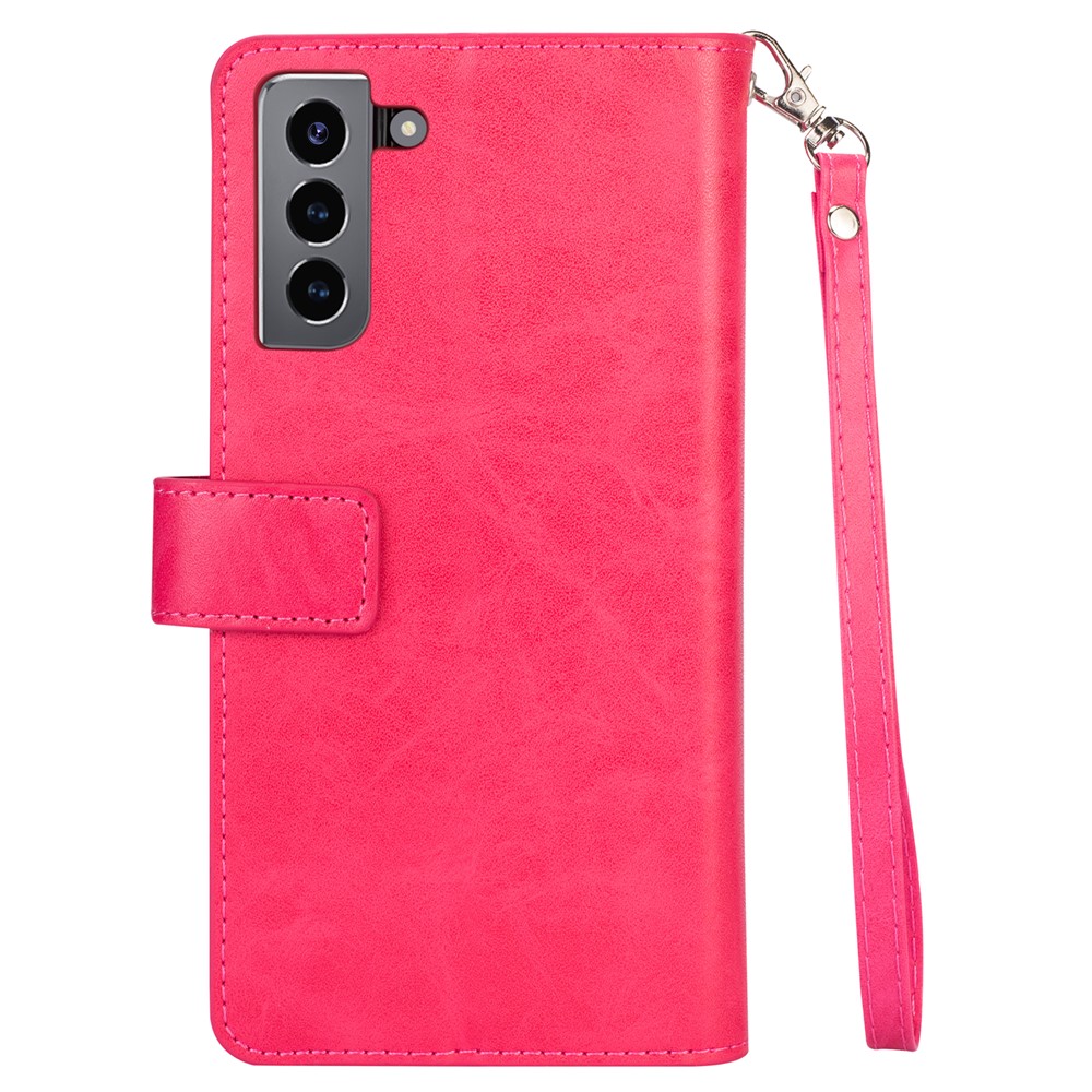 Multi-function Leather Wallet Stand Cover Case for Samsung Galaxy S21+ 5G - Rose-3