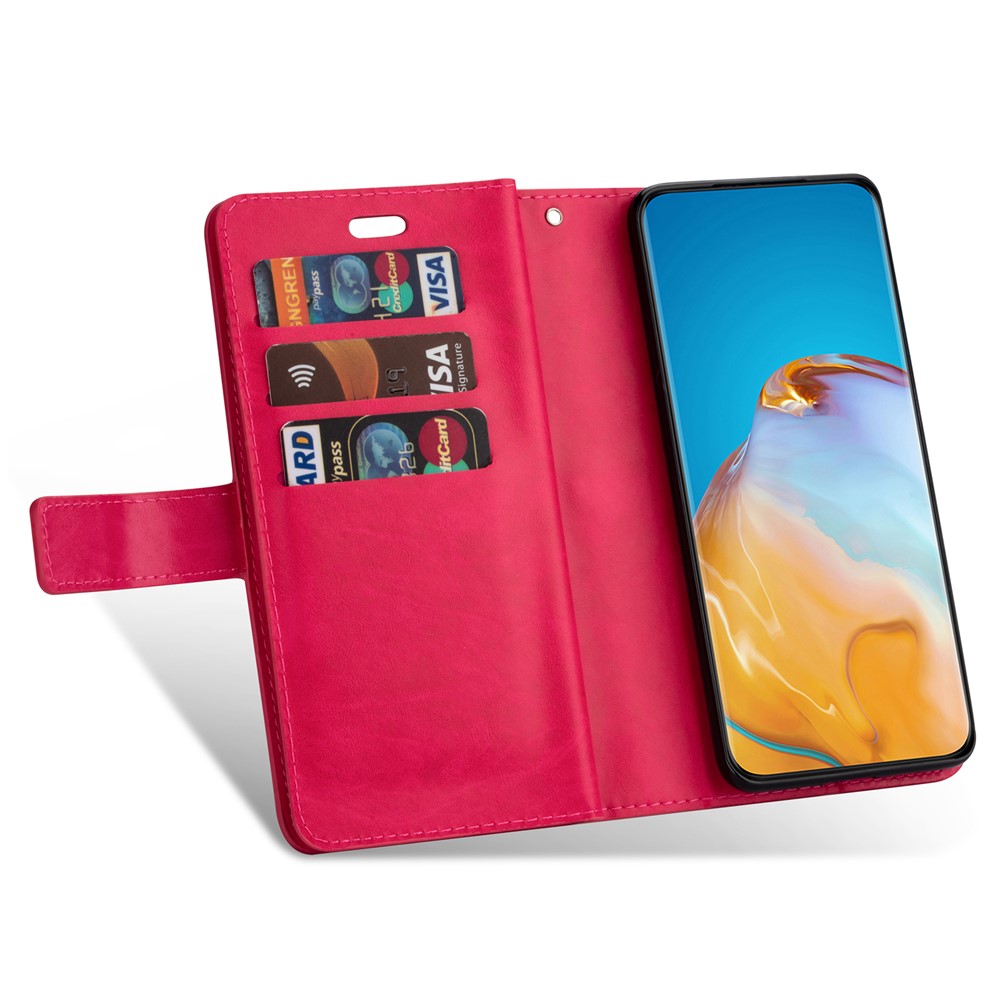 Multi-function Leather Wallet Stand Cover Case for Samsung Galaxy S21+ 5G - Rose-7