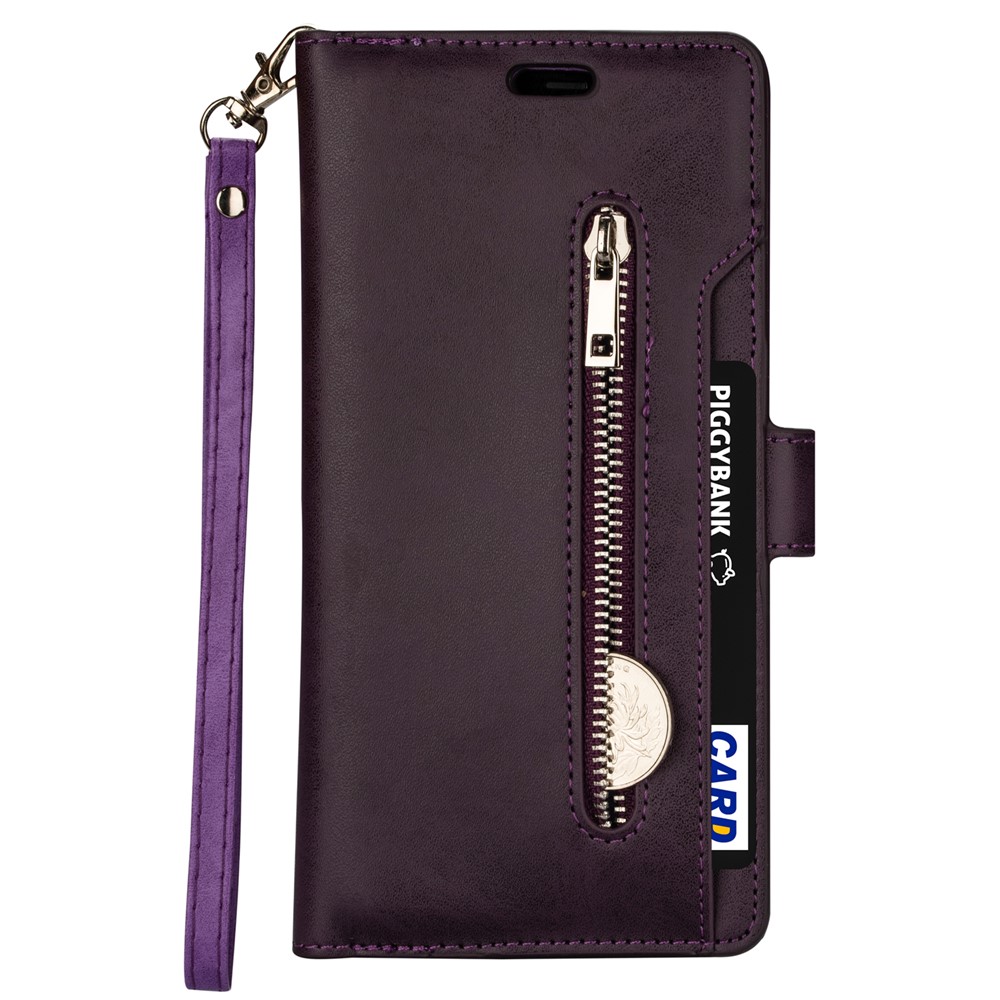 Multi-function Leather Wallet Stand Cover Case for Samsung Galaxy S21+ 5G - Purple-2