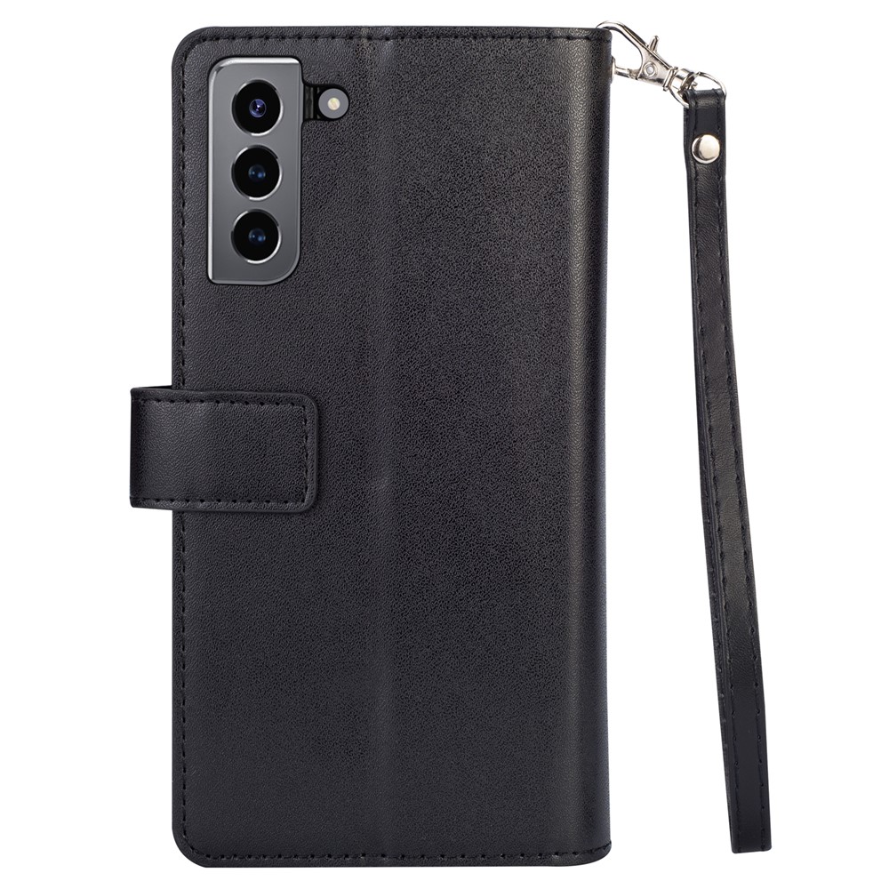 Multi-function Leather Wallet Stand Cover Case for Samsung Galaxy S21 5G - Black-3