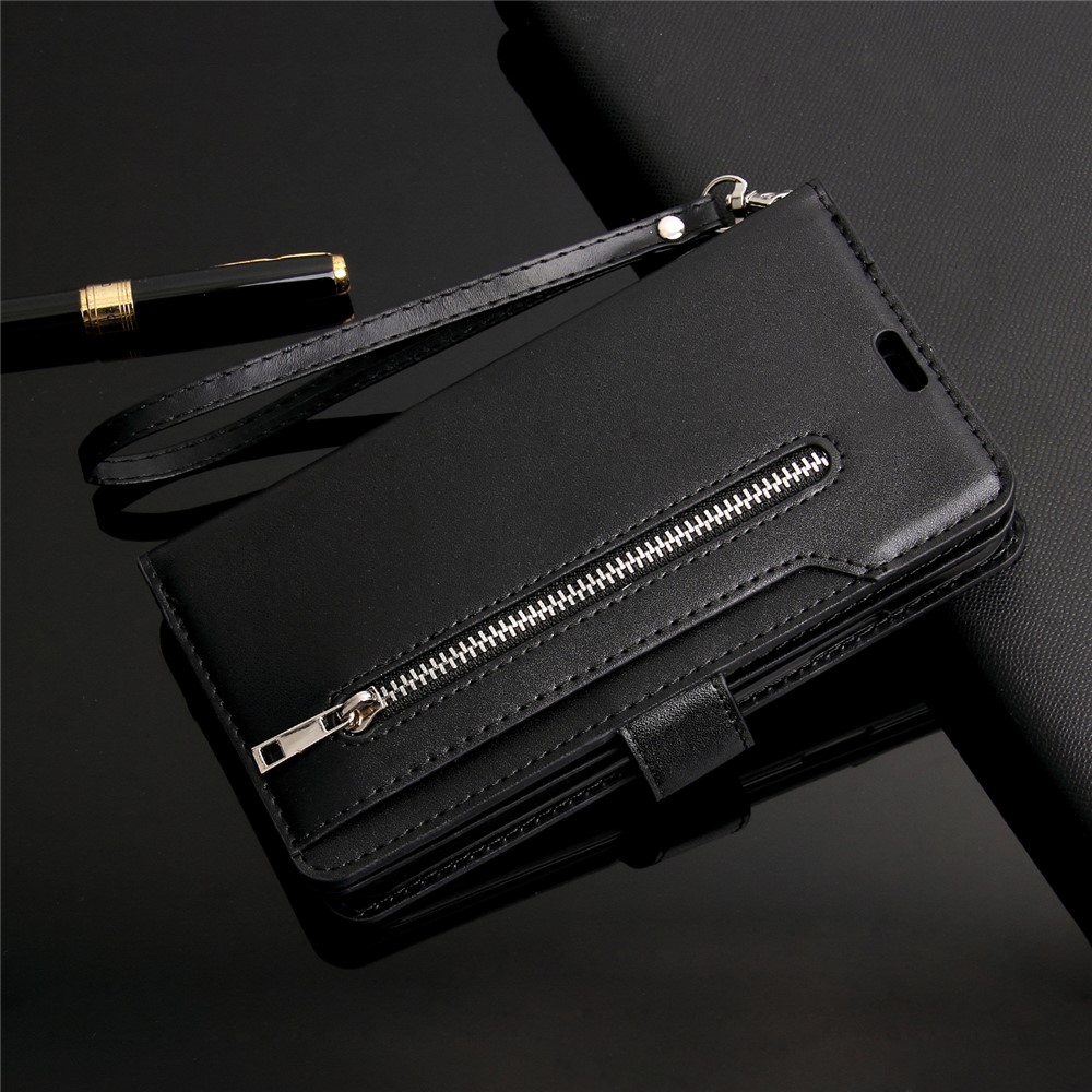 Multi-function Leather Wallet Stand Cover Case for Samsung Galaxy S21 5G - Black-9