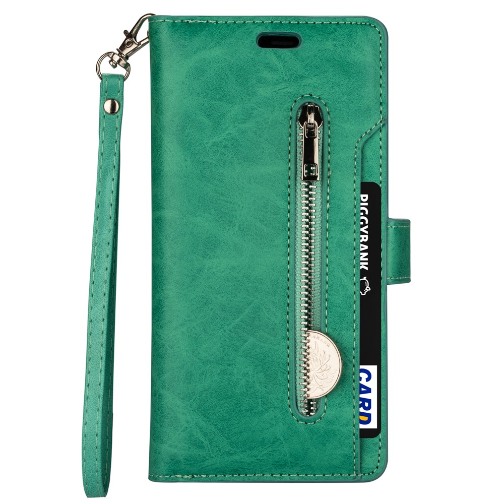 Multi-function Leather Wallet Stand Cover Case for Samsung Galaxy S21 5G - Green-2