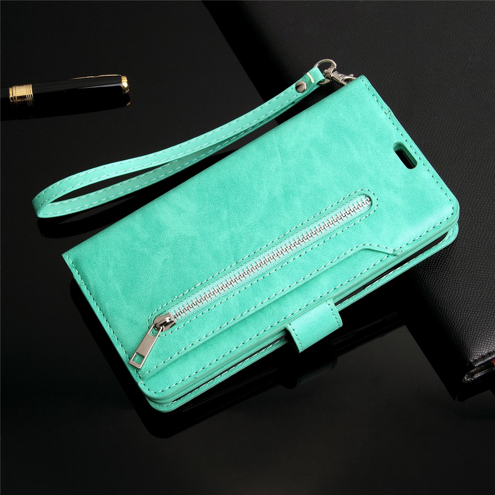 Multi-function Leather Wallet Stand Cover Case for Samsung Galaxy S21 5G - Green-9