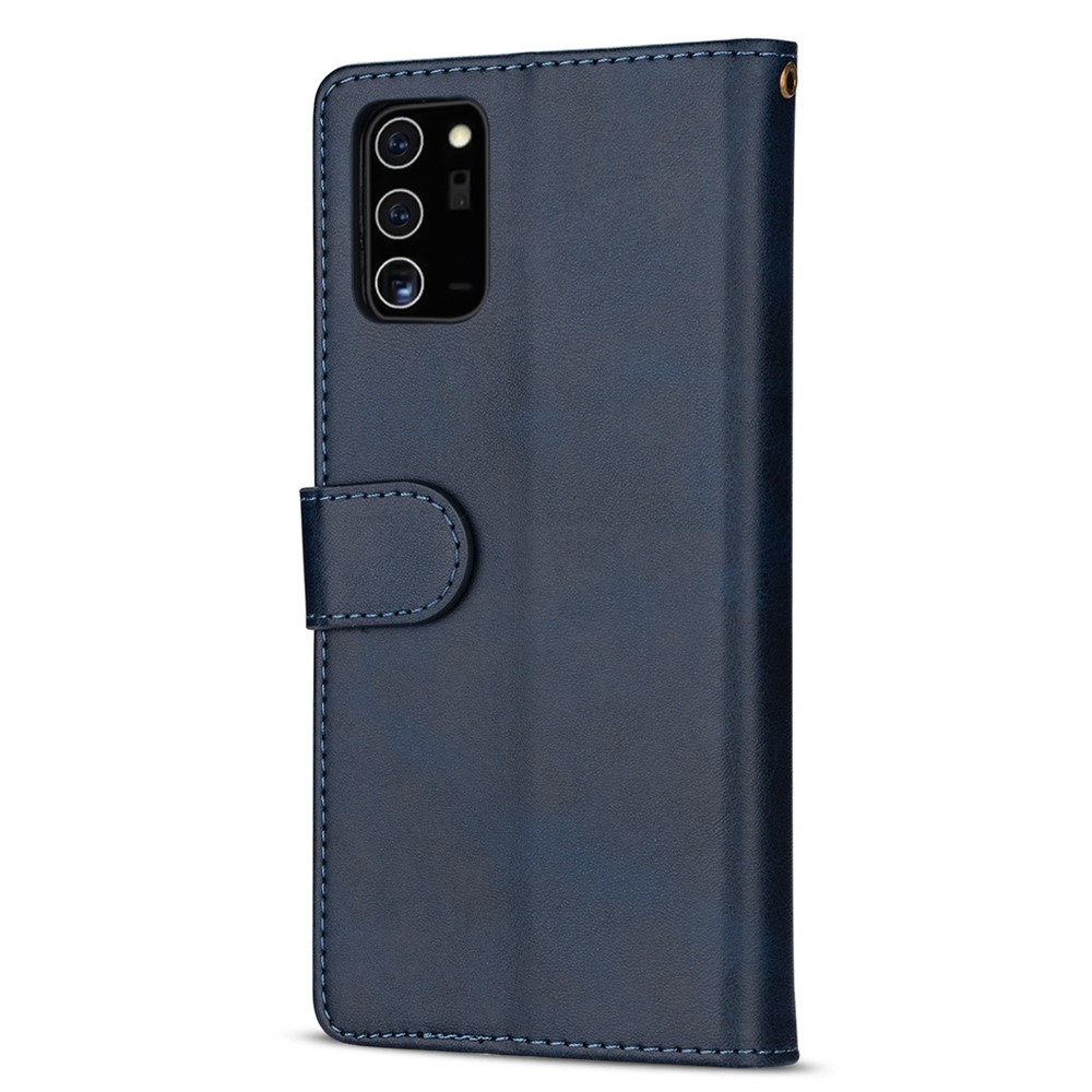 Zipper Pocket Leather Stand Case with Card Slots for Samsung Galaxy A32 5G - Blue-3