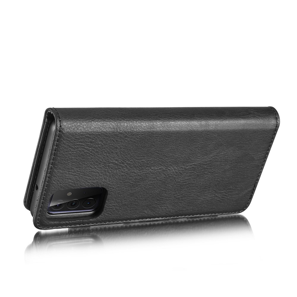 DG.MING Cover for Samsung Galaxy A72 5G Detachable 2-in-1 Split Leather Wallet Shell + PC Back Case - Black-6