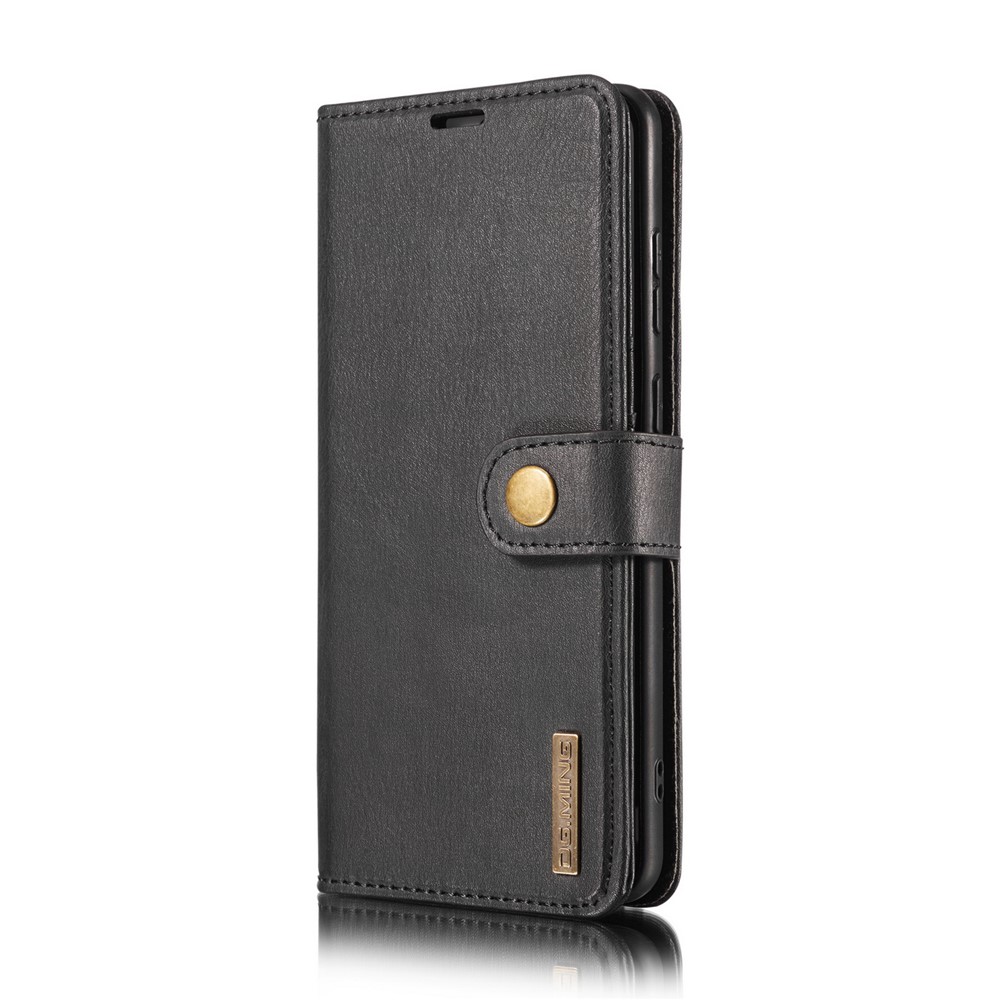 DG.MING Cover for Samsung Galaxy A52 5G Detachable 2-in-1 Split Leather Wallet Shell + PC Back Case - Black-3
