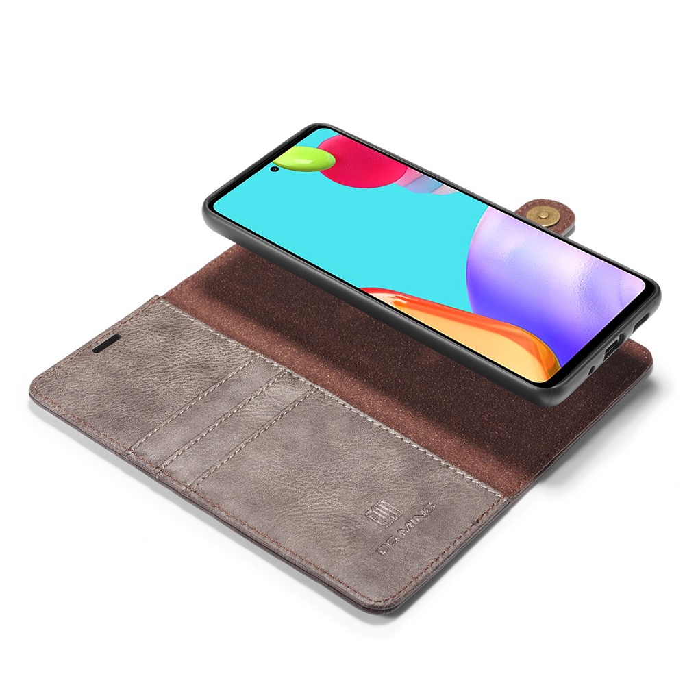 DG.MING Cover for Samsung Galaxy A52 5G/A52 4G Detachable 2-in-1 Split Leather Wallet Shell + PC Back Case - Grey-10
