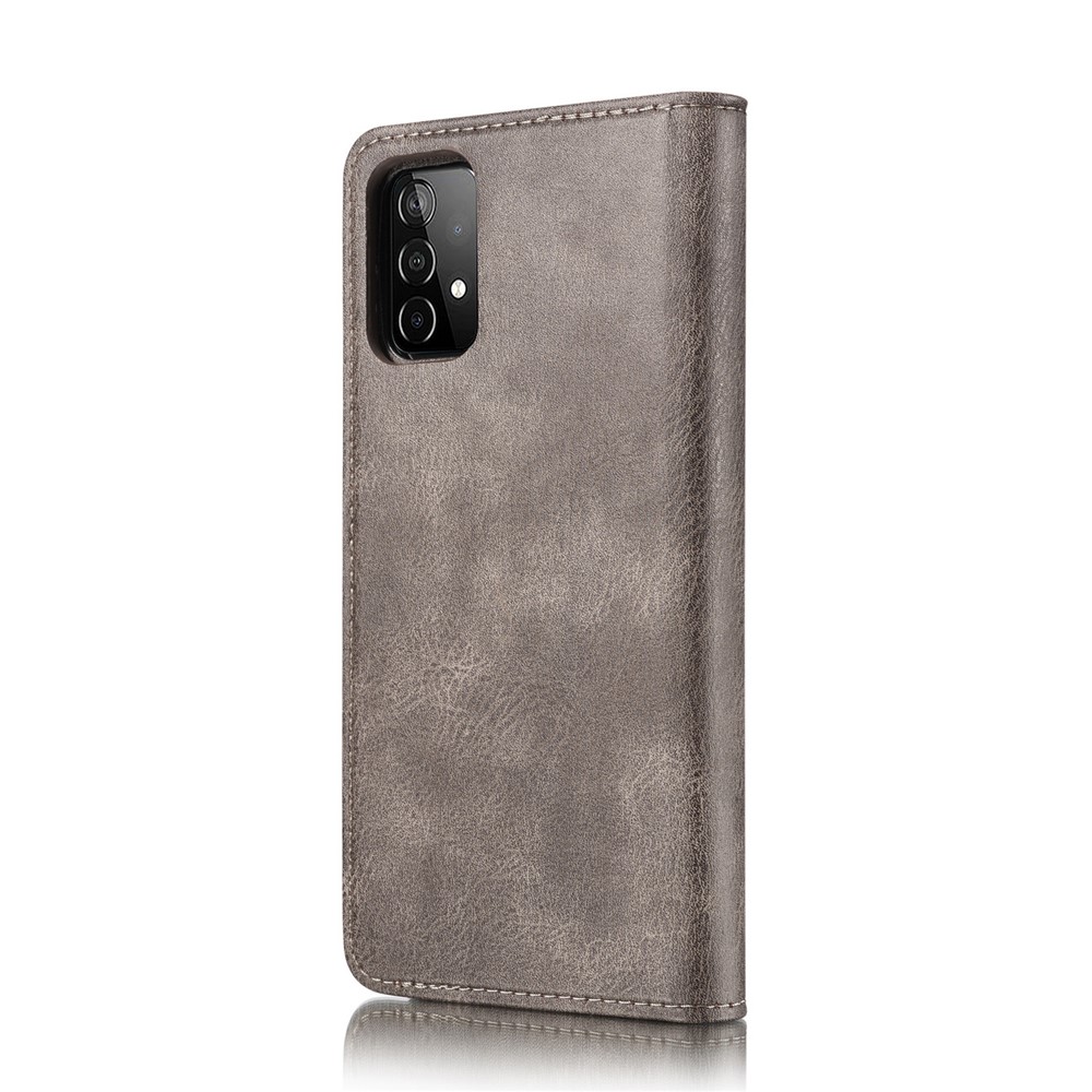 DG.MING Cover for Samsung Galaxy A52 5G/A52 4G Detachable 2-in-1 Split Leather Wallet Shell + PC Back Case - Grey-4