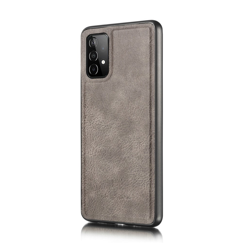 DG.MING Cover for Samsung Galaxy A52 5G/A52 4G Detachable 2-in-1 Split Leather Wallet Shell + PC Back Case - Grey-5