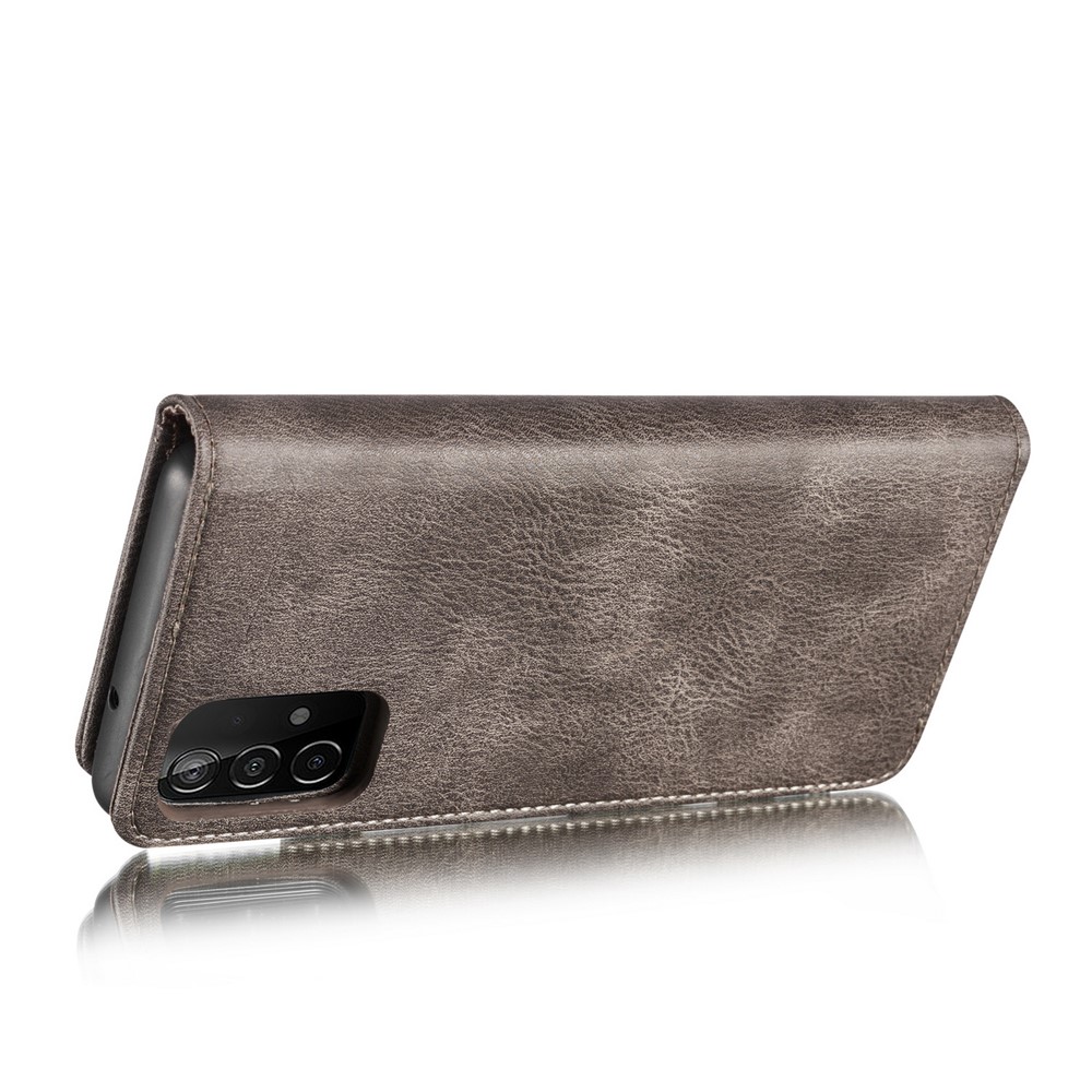 DG.MING Cover for Samsung Galaxy A52 5G/A52 4G Detachable 2-in-1 Split Leather Wallet Shell + PC Back Case - Grey-6