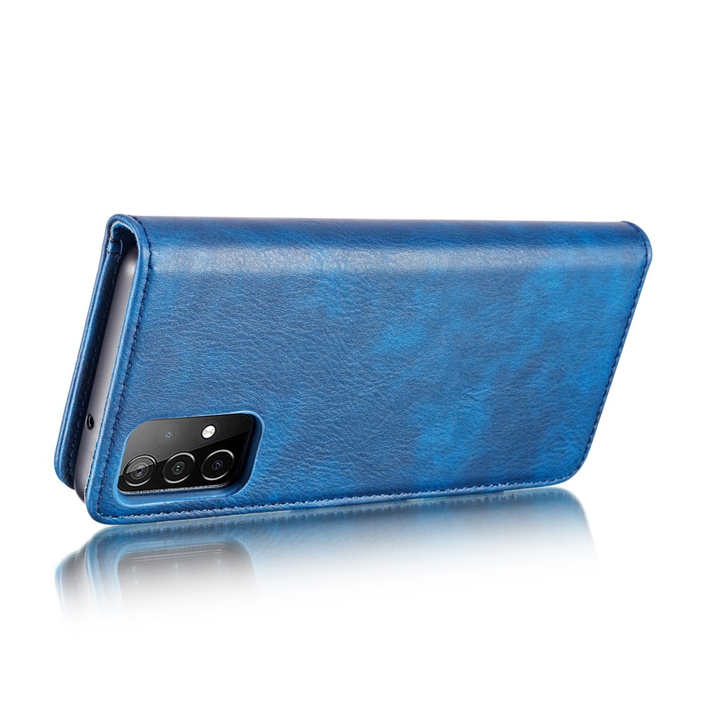 DG.MING Cover for Samsung Galaxy A52 5G Detachable 2-in-1 Split Leather Wallet Shell + PC Back Case - Blue-7