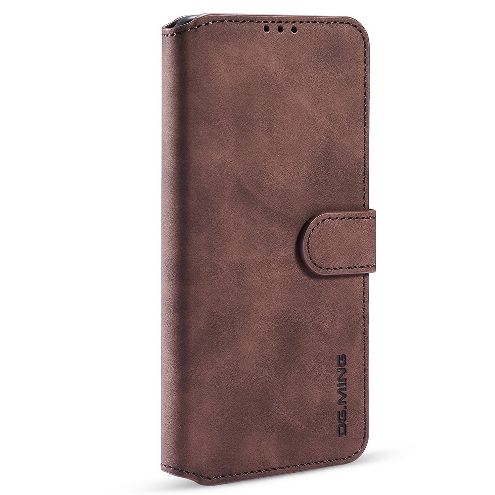 DG.MING Retro Style for Samsung Galaxy A52 5G Case Leather Wallet Stand Shell - Coffee-2