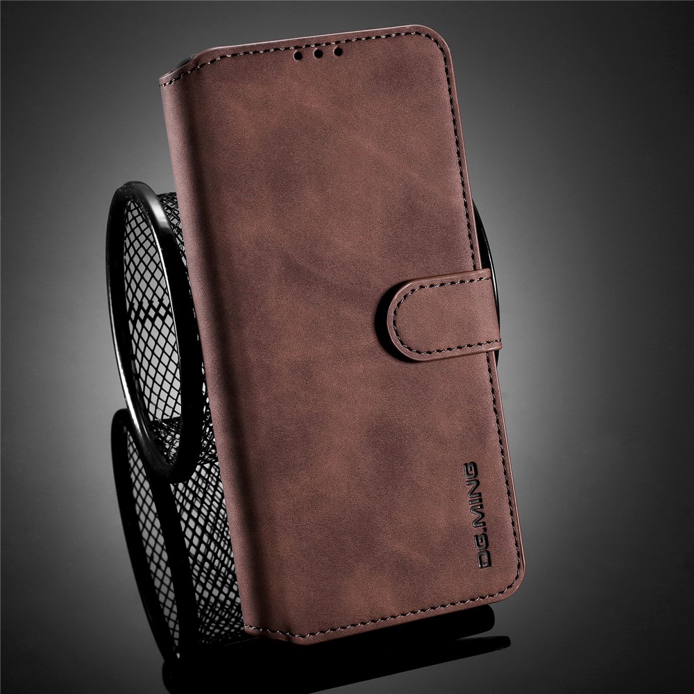 DG.MING Retro Style for Samsung Galaxy A52 5G Case Leather Wallet Stand Shell - Coffee-8