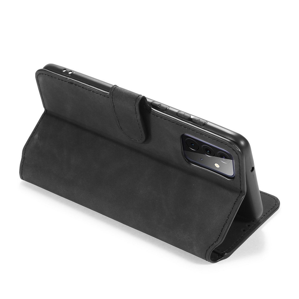 DG.MING Retro Style for Samsung Galaxy A72 5G Case Leather Wallet Stand Shell - Black-6