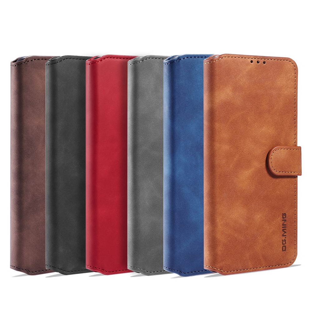 DG.MING Retro Style for Samsung Galaxy A02s (EU Version) Case Leather Wallet Stand Shell - Black-10