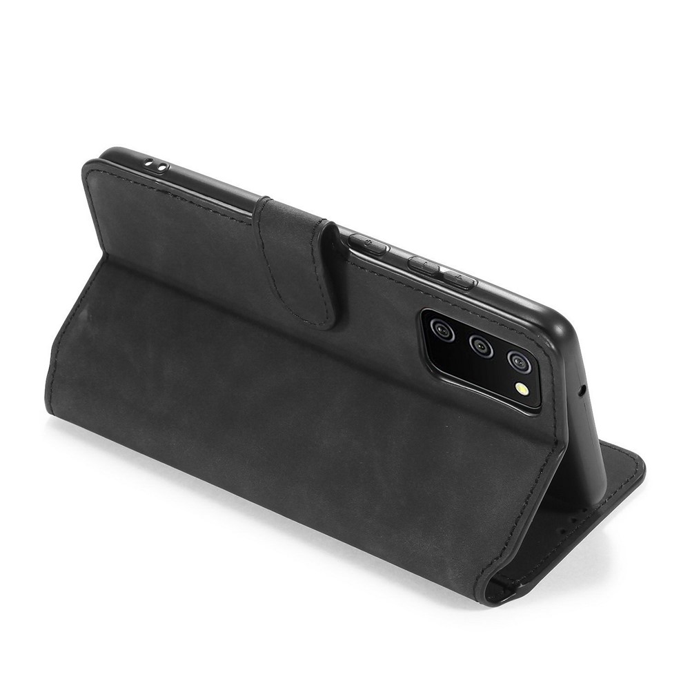 DG.MING Retro Style for Samsung Galaxy A02s (EU Version) Case Leather Wallet Stand Shell - Black-6
