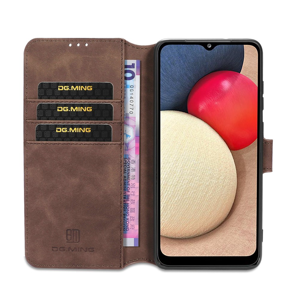 Вспомогательный. Стиль Ретро Для Samsung Galaxy A02S (164,2x75,9x9.1 Мм) Кожаный Кожаный Кошелек - Кофе-6