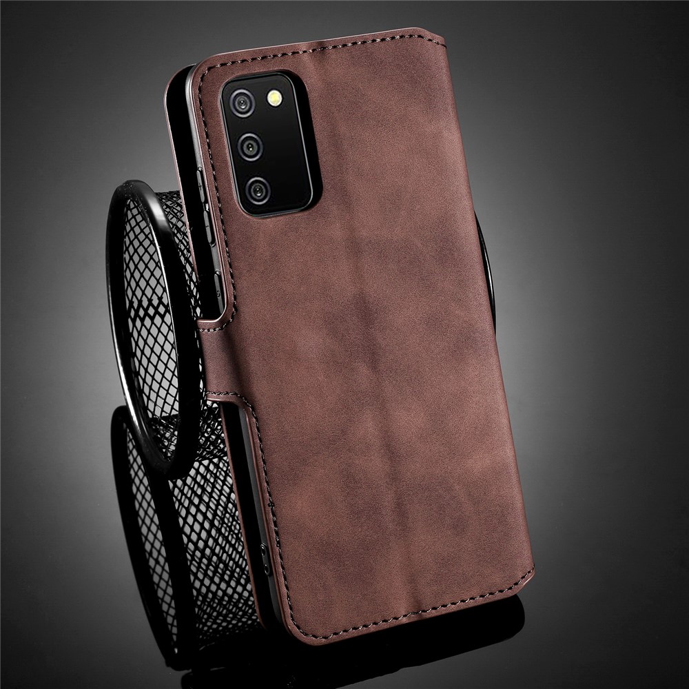 Dg. Ming Pour Samsung Galaxy A02s (164.2x75.9x9.1mm) Case de Téléphone Portefeuille de Portefeuille en Cuir de Style Rétro Protecteur de Téléphone Avec Support - Café