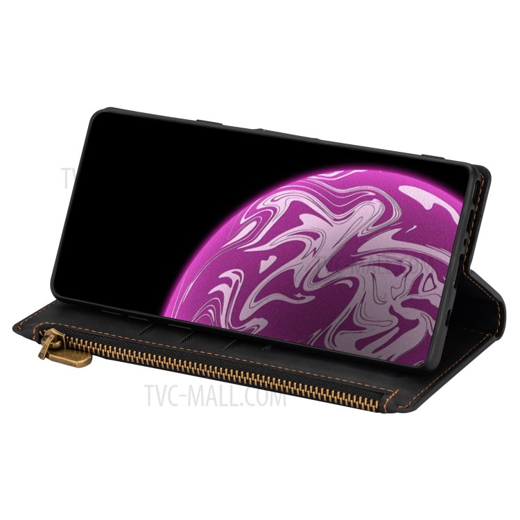 Fashion Wallet PU Leather Coated TPU Cover for Samsung Galaxy A32 5G - Black-5