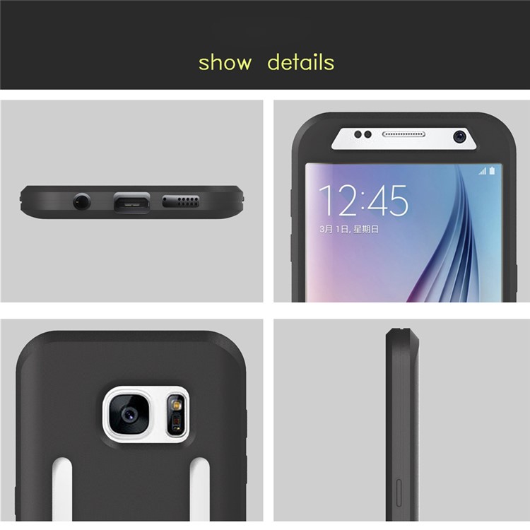 Silikonhülle Sportarmband Für Samsung Galaxy S7 G930 Mit Lichtreflexionsstreifen - Schwarz-13