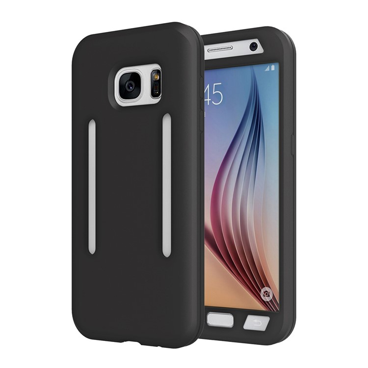 Silikonhülle Sportarmband Für Samsung Galaxy S7 G930 Mit Lichtreflexionsstreifen - Schwarz-8