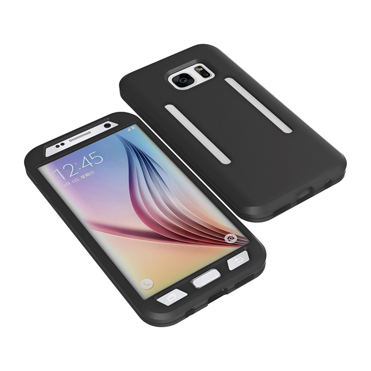 Silikonhülle Sportarmband Für Samsung Galaxy S7 G930 Mit Lichtreflexionsstreifen - Schwarz-9