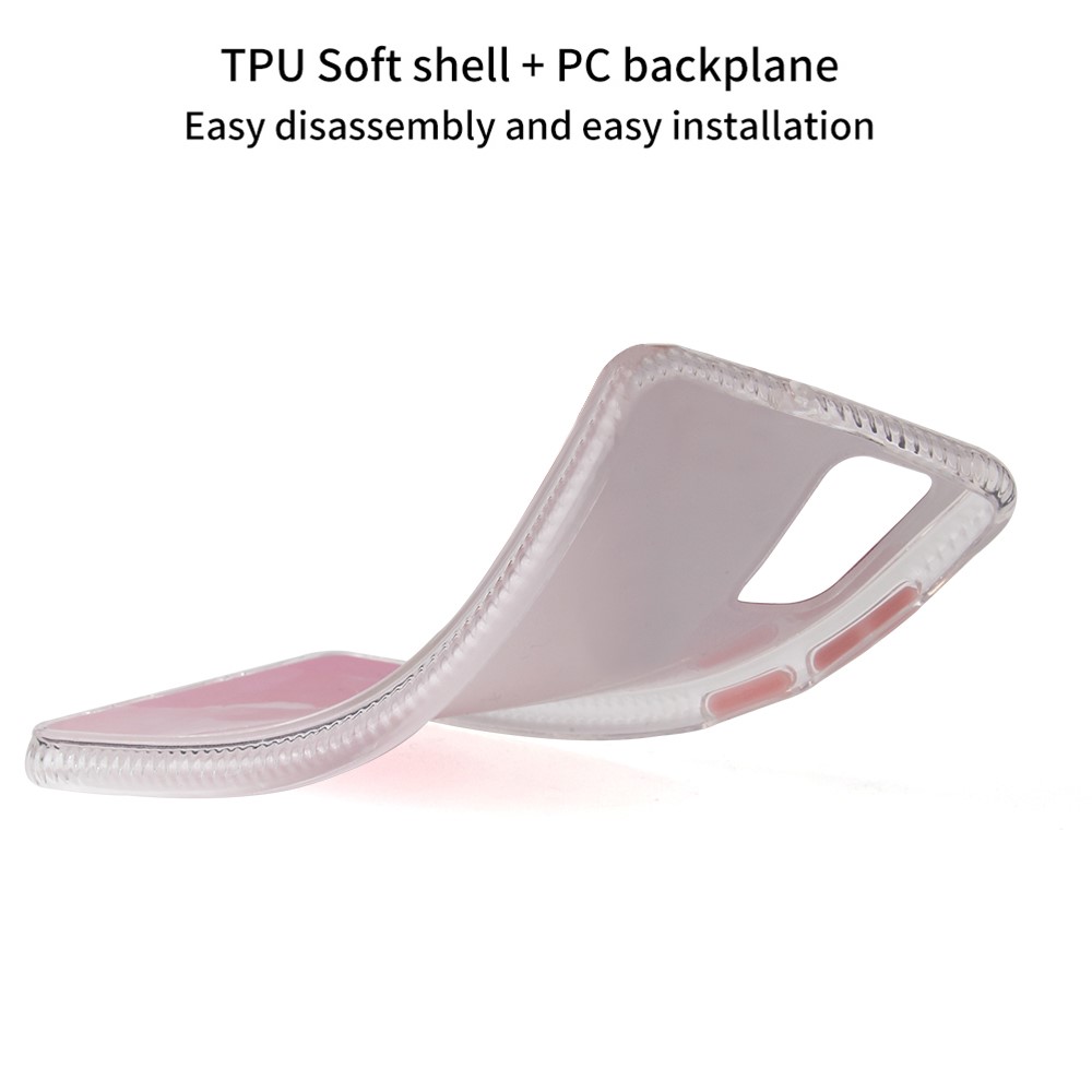 For Samsung Galaxy A71 SM-A715 Coloured Glaze Marble Pattern Back PC + TPU Case - Pink-4