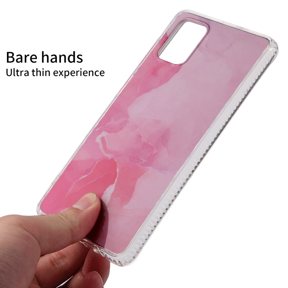 For Samsung Galaxy A71 SM-A715 Coloured Glaze Marble Pattern Back PC + TPU Case - Pink-8