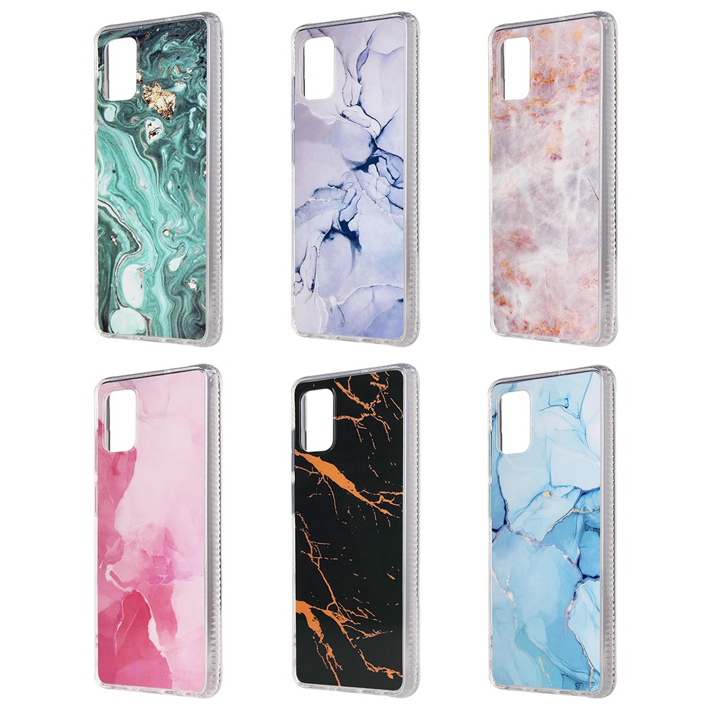 For Samsung Galaxy A71 SM-A715 Coloured Glaze Marble Pattern Back PC + TPU Case - Pink-9