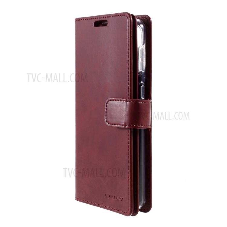 MERCURY GOOSPERY Mansoor Series Wallet Style Leather Cover Case for Samsung Galaxy S21+ - Wine Red-2
