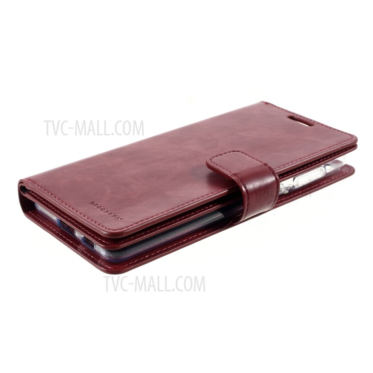 MERCURY GOOSPERY Mansoor Series Wallet Style Leather Cover Case for Samsung Galaxy S21+ - Wine Red-5