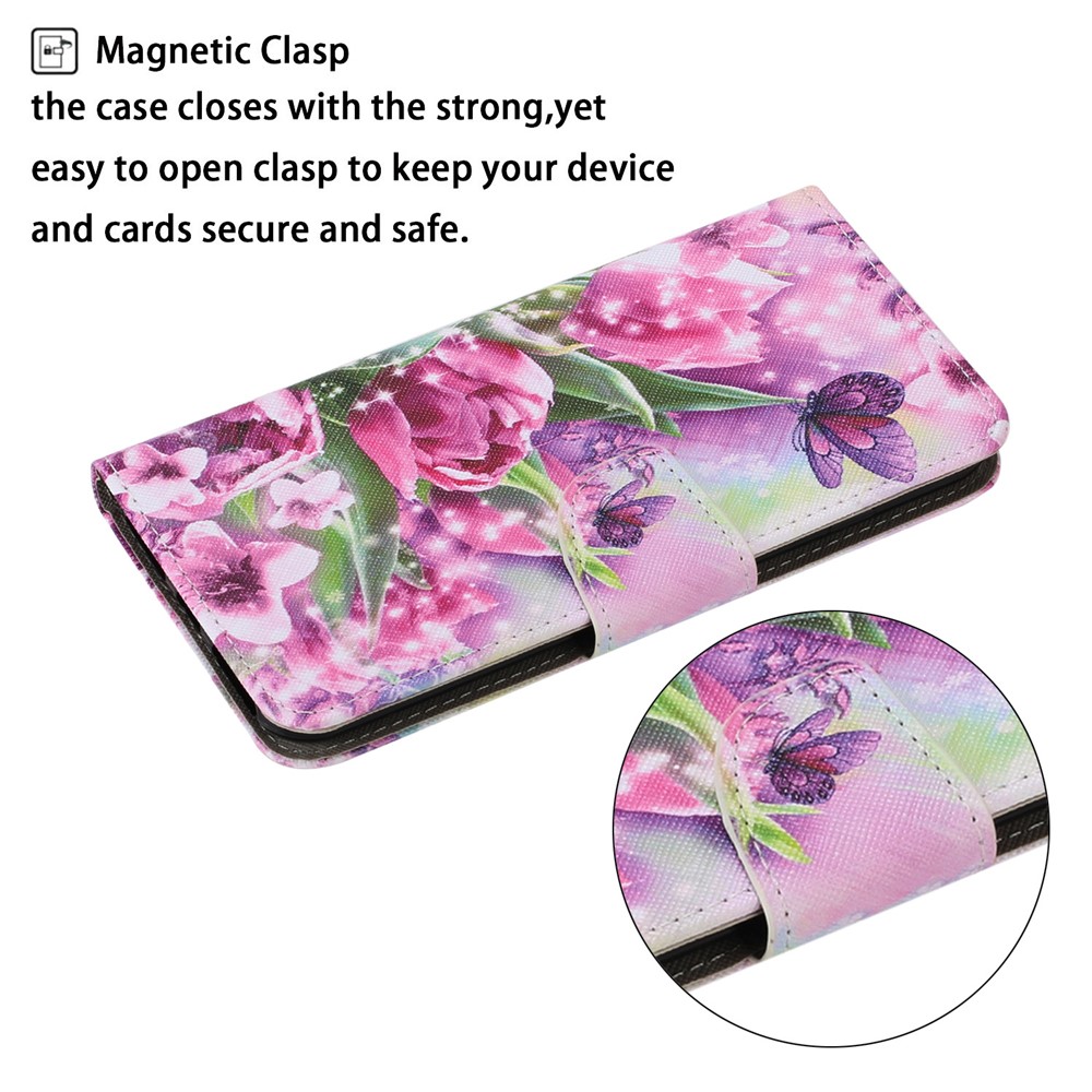 Pattern Printing TPU + PU Leather Wallet Stand Phone Case with Lanyard for Samsung Galaxy A02s (EU Version) - Vivid Flower-3