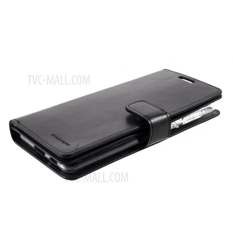 MERCURY GOOSPERY Mansoor Series Wallet Style Leather Cover Case for Samsung Galaxy S21 - Black-5