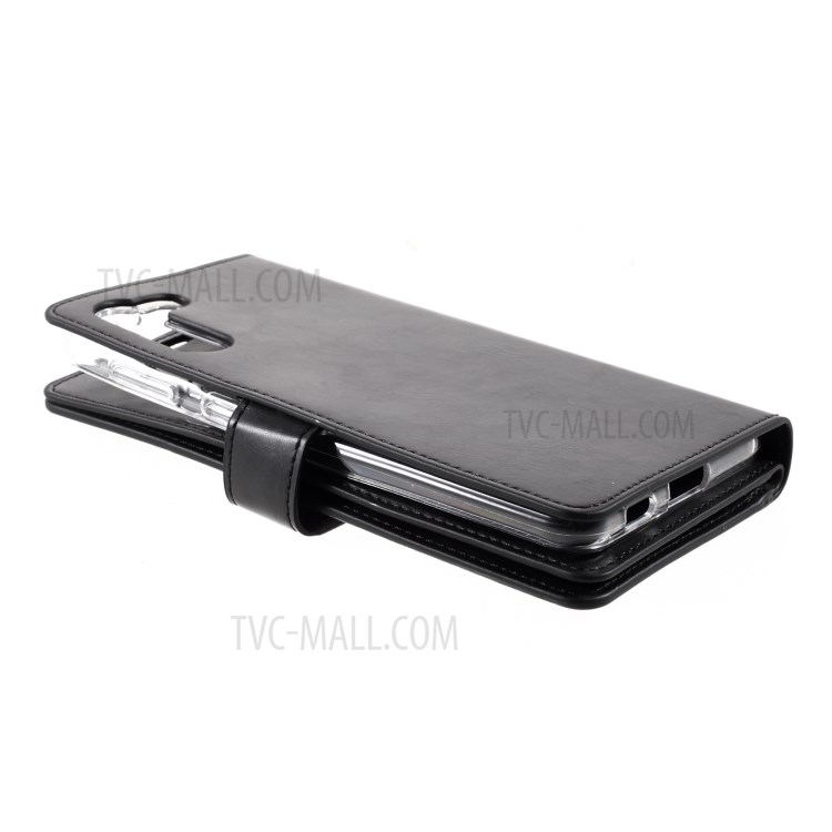 MERCURY GOOSPERY Mansoor Series Wallet Style Leather Cover Case for Samsung Galaxy S21 - Black-6