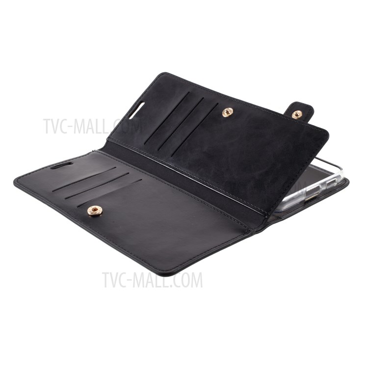 MERCURY GOOSPERY Mansoor Series Wallet Style Leather Cover Case for Samsung Galaxy S21 - Black-7