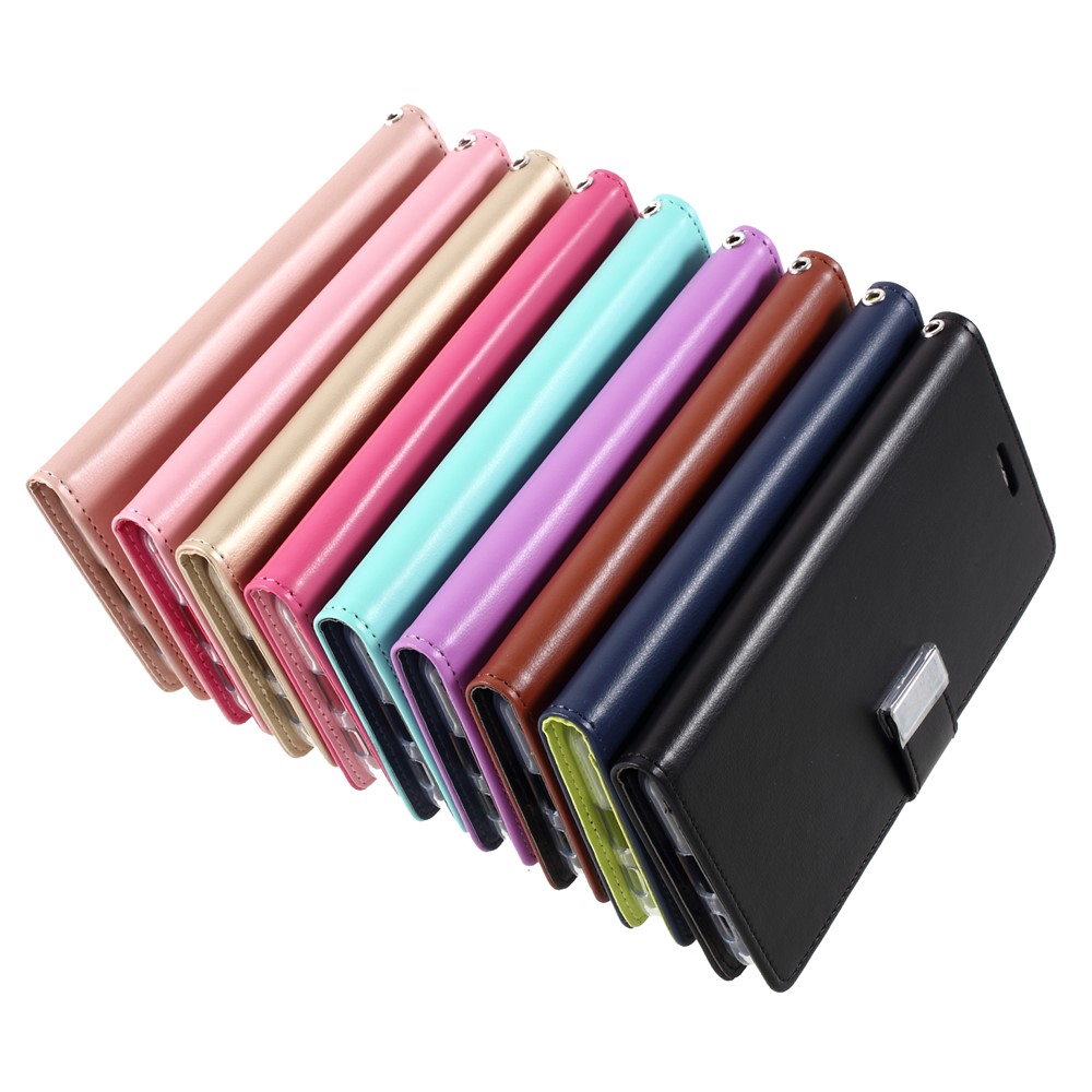 MERCURY GOOSPERY Rich Diary Metal Buckle Wallet PU Leather Case for Samsung Galaxy S21+ - Black-13