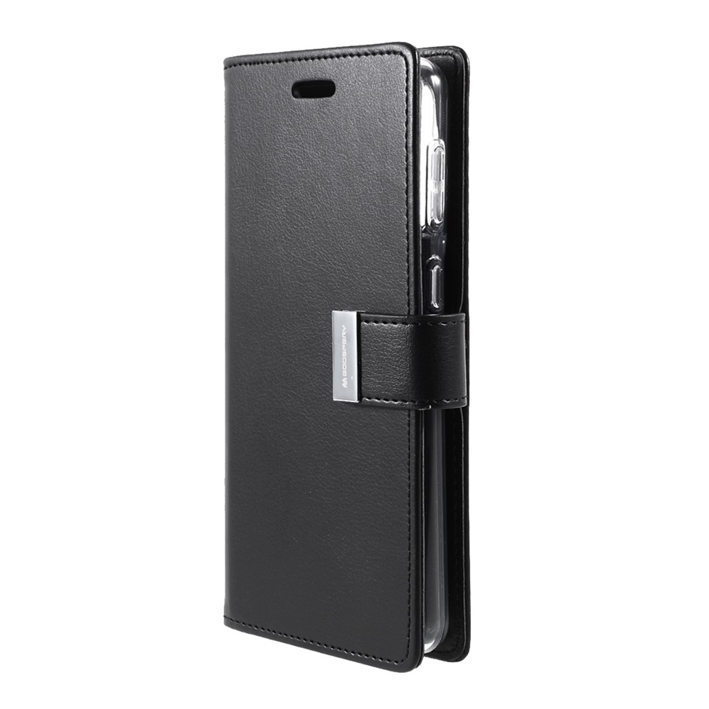 MERCURY GOOSPERY Rich Diary Metal Buckle Wallet PU Leather Case for Samsung Galaxy S21+ - Black-2