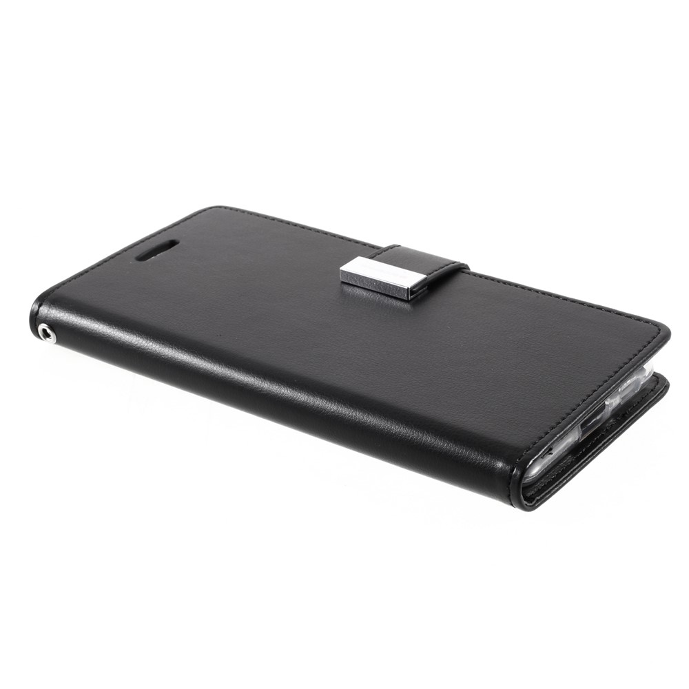 MERCURY GOOSPERY Rich Diary Metal Buckle Wallet PU Leather Case for Samsung Galaxy S21+ - Black-4