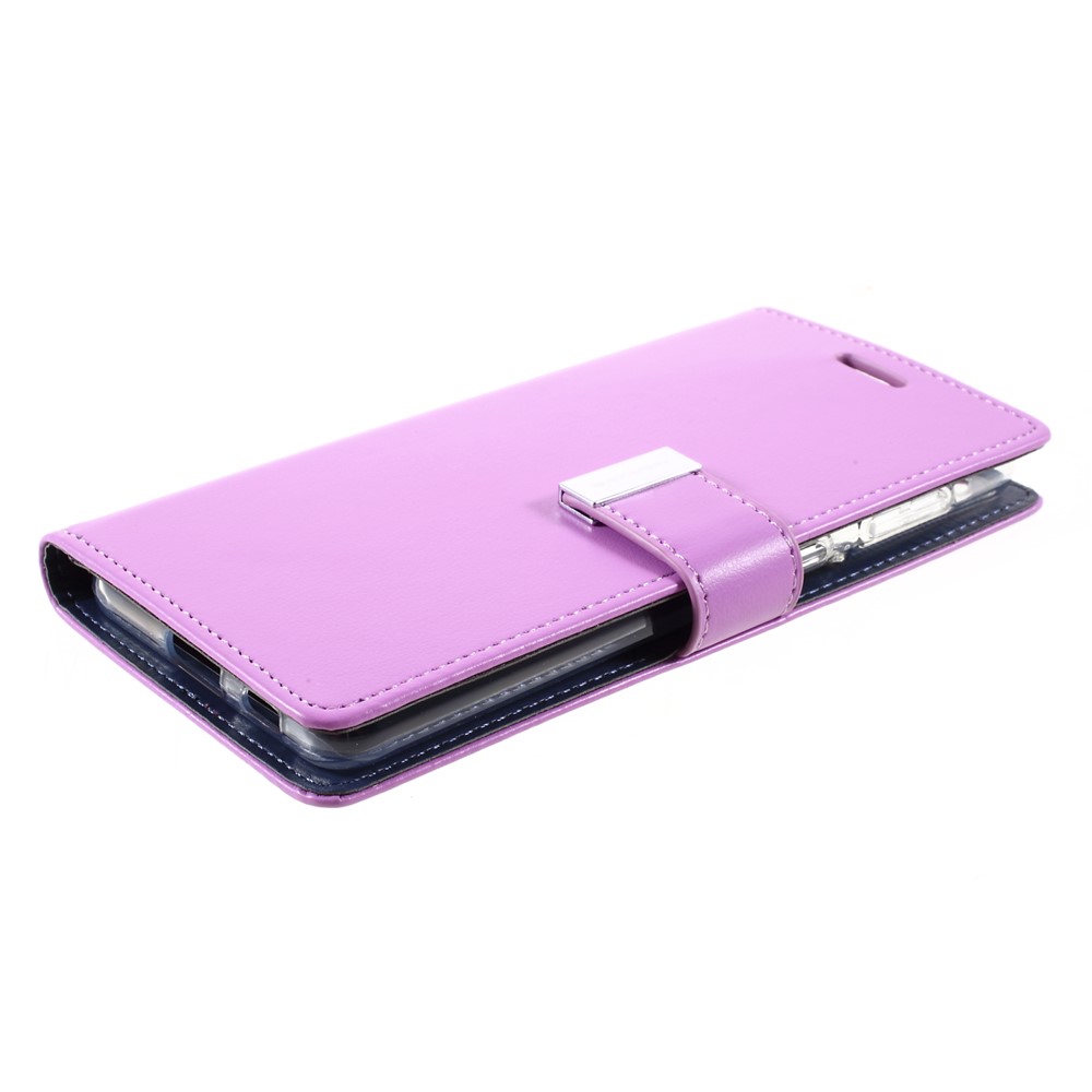 MERCURY GOOSPERY Rich Diary Metal Buckle Wallet PU Leather Case for Samsung Galaxy S21 Cover - Purple-5