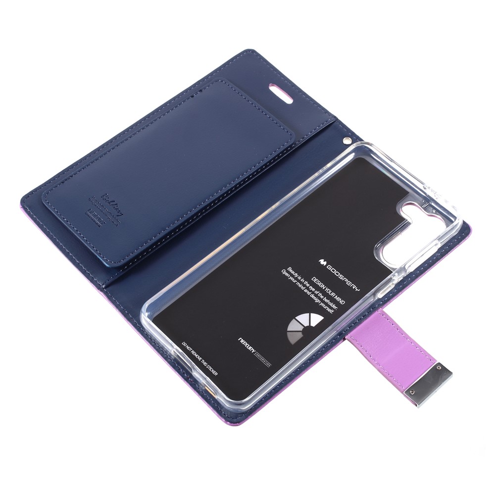 MERCURY GOOSPERY Rich Diary Metal Buckle Wallet PU Leather Case for Samsung Galaxy S21 Cover - Purple-7