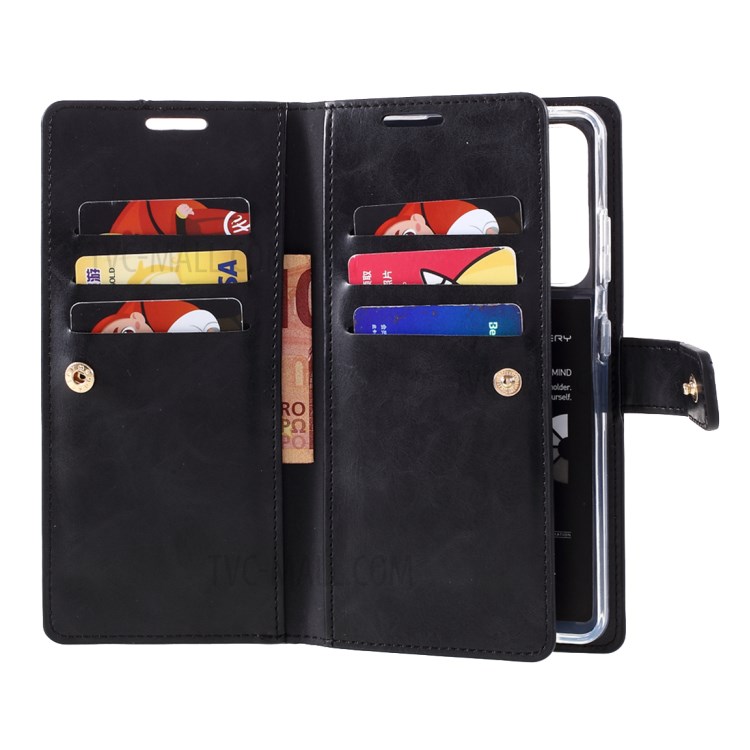 MERCURY GOOSPERY Mansoor Series Wallet Style Leather Cover Case for Samsung Galaxy S21 Ultra - Black-10