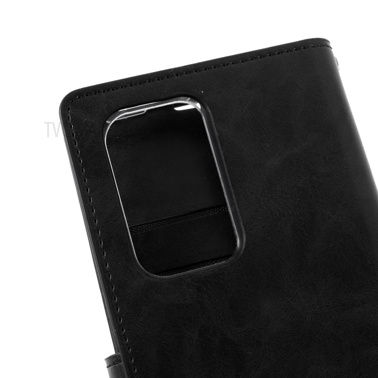 MERCURY GOOSPERY Mansoor Series Wallet Style Leather Cover Case for Samsung Galaxy S21 Ultra - Black-11