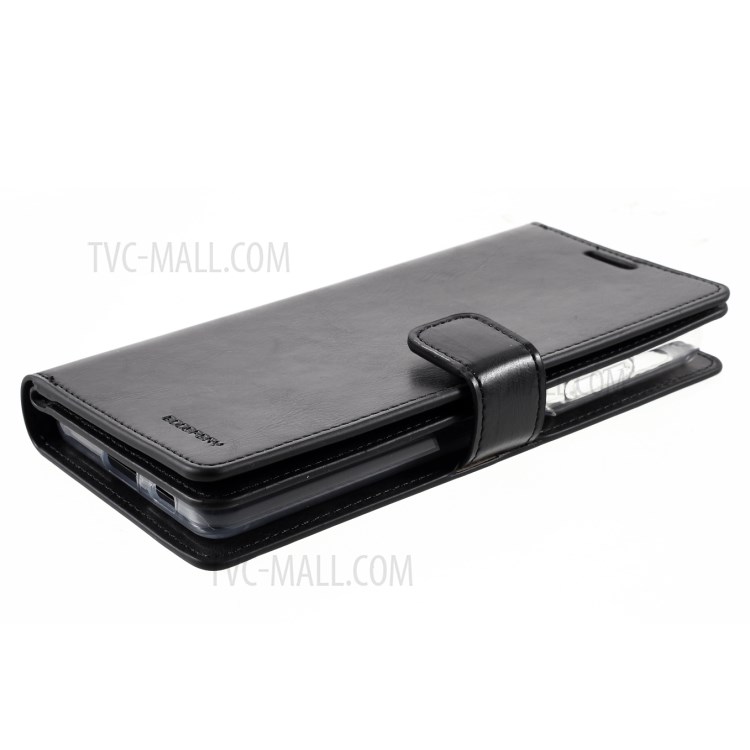 MERCURY GOOSPERY Mansoor Series Wallet Style Leather Cover Case for Samsung Galaxy S21 Ultra - Black-5