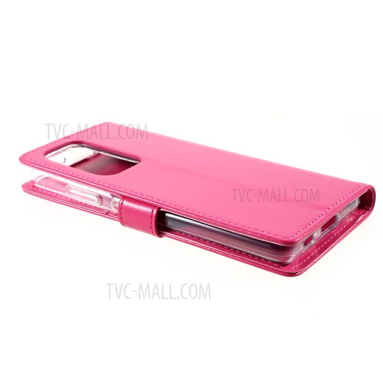 MERCURY GOOSPERY Blue Moon Leather Wallet Stand Case for Samsung Galaxy S21 Ultra Cover - Rose-6