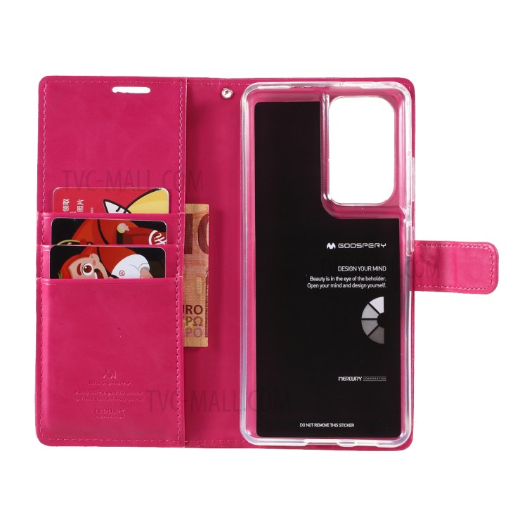 MERCURY GOOSPERY Blue Moon Leather Wallet Stand Case for Samsung Galaxy S21 Ultra Cover - Rose-7