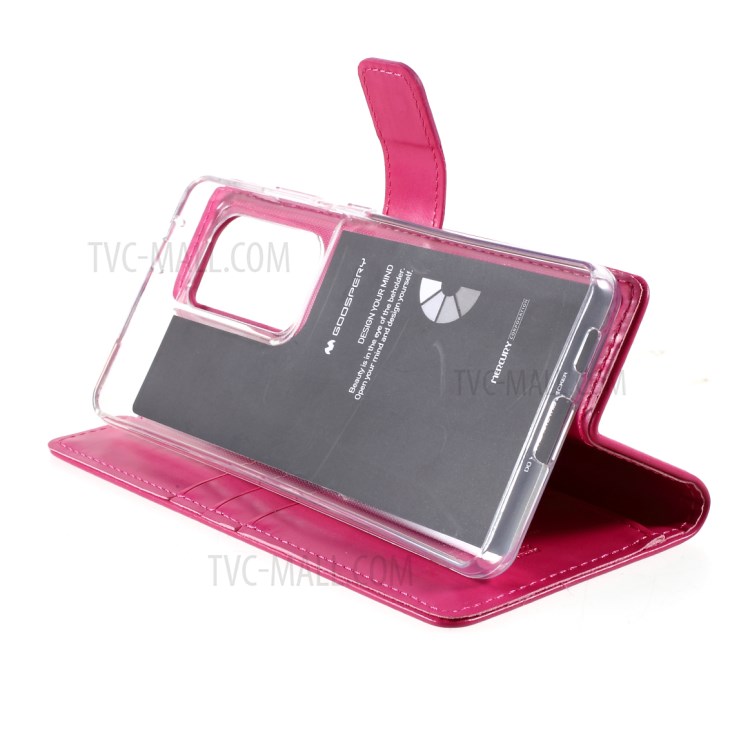 MERCURY GOOSPERY Blue Moon Leather Wallet Stand Case for Samsung Galaxy S21 Ultra Cover - Rose-8